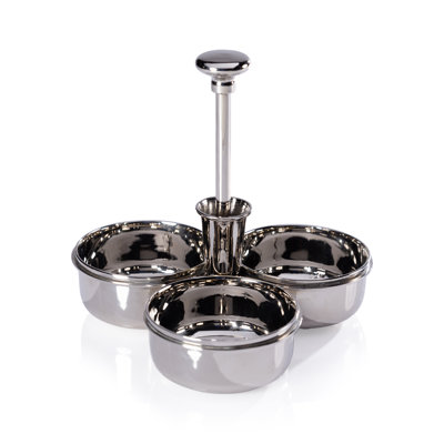 Basso Condiment Trio with Cocktail Pick Holder
