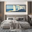 «Relaxing Calm Blue Ocean Simple Gallery Buildings», impression sur toile encadrée surdimensionnée-111652776-111652779