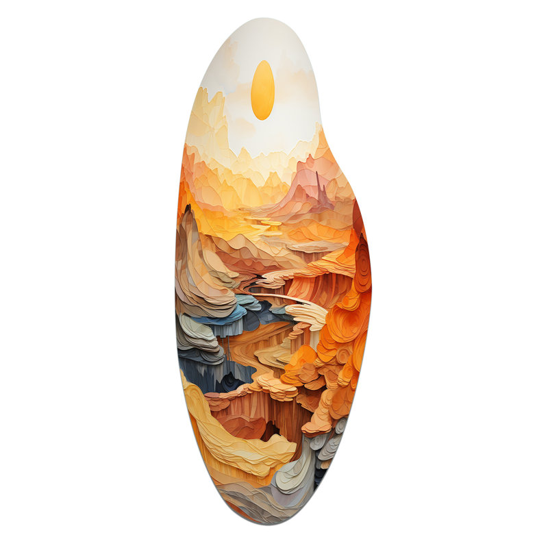 Kershner - Canyon, art mural asymétrique en métal incurvé, H 30 po x l 11 po