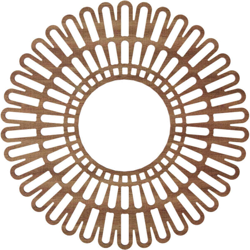 Médaillon de plafond en bois ajouré 30 po x P 11/8 po x T 3/8 po, Noyer, H 18 po x l 18 po x P 0,38 po