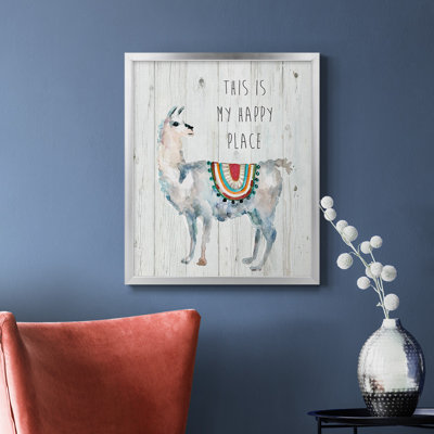 Llama Happy Place Premium Framed Canvas - Ready to Hang