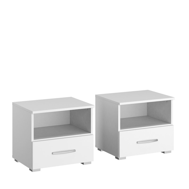 Aditio 1 Drawer Bedside Table, Alpine white