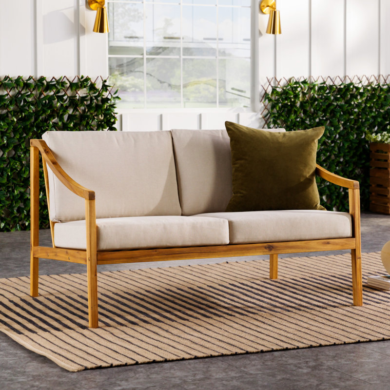 Causeuse d'extérieur rembourrée Modern, Brun