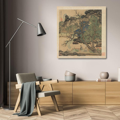 "Scholars in a Garden" par Chen Hongshou - Art mural sur toile tendue avec châssis
