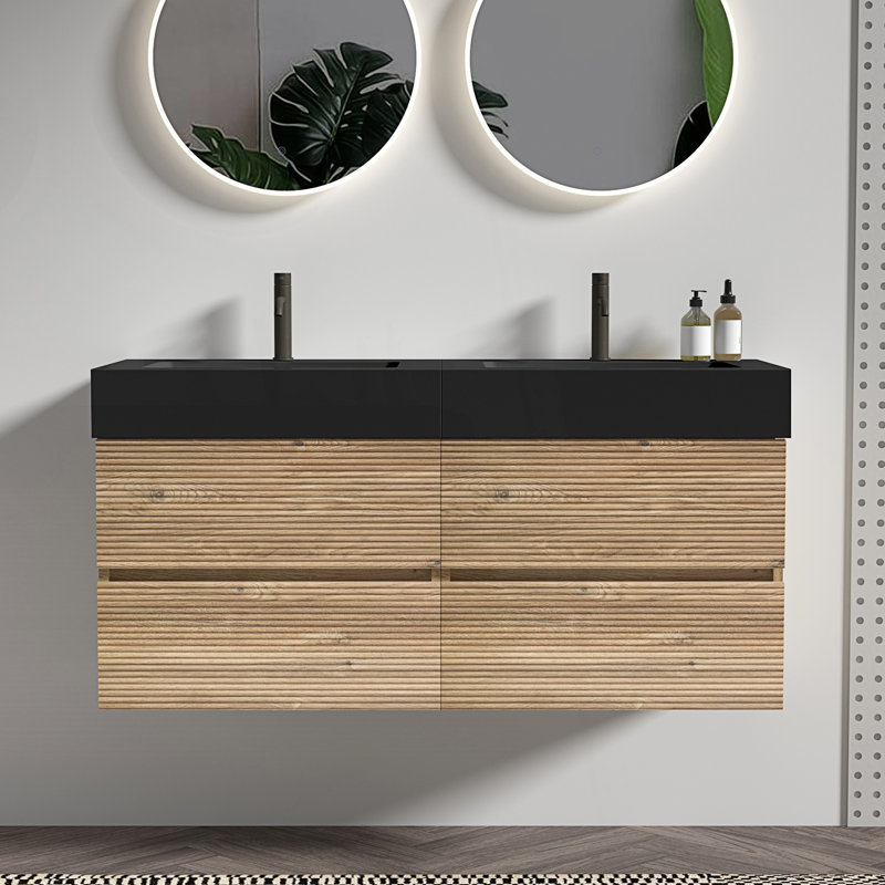 Meuble-lavabo 48 po avec lavabo en quartz, Oak, 48"
