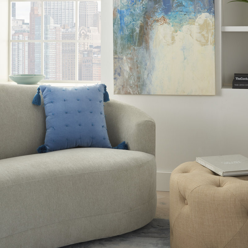 Housse de coussin carrée/insert, Bleu