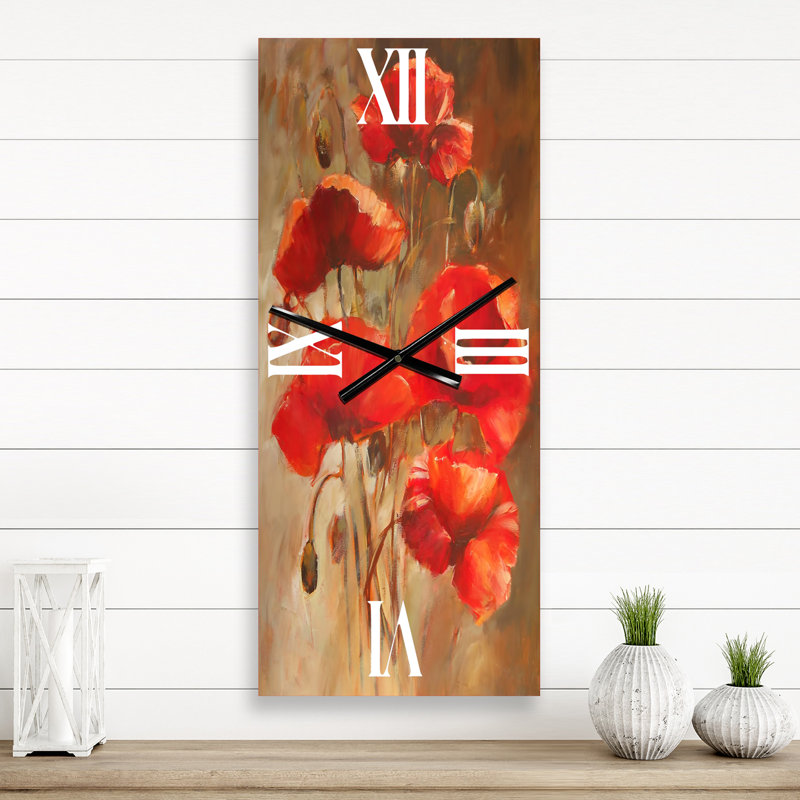 Horloge murale Blossoming Poppies VI, Grand