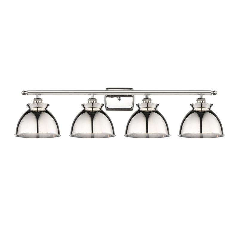 Éclairage pour meuble-lavabo à intensité variable à 4 lumières Arev, Nickel poli, Nickel poli, Ampoule non incluse