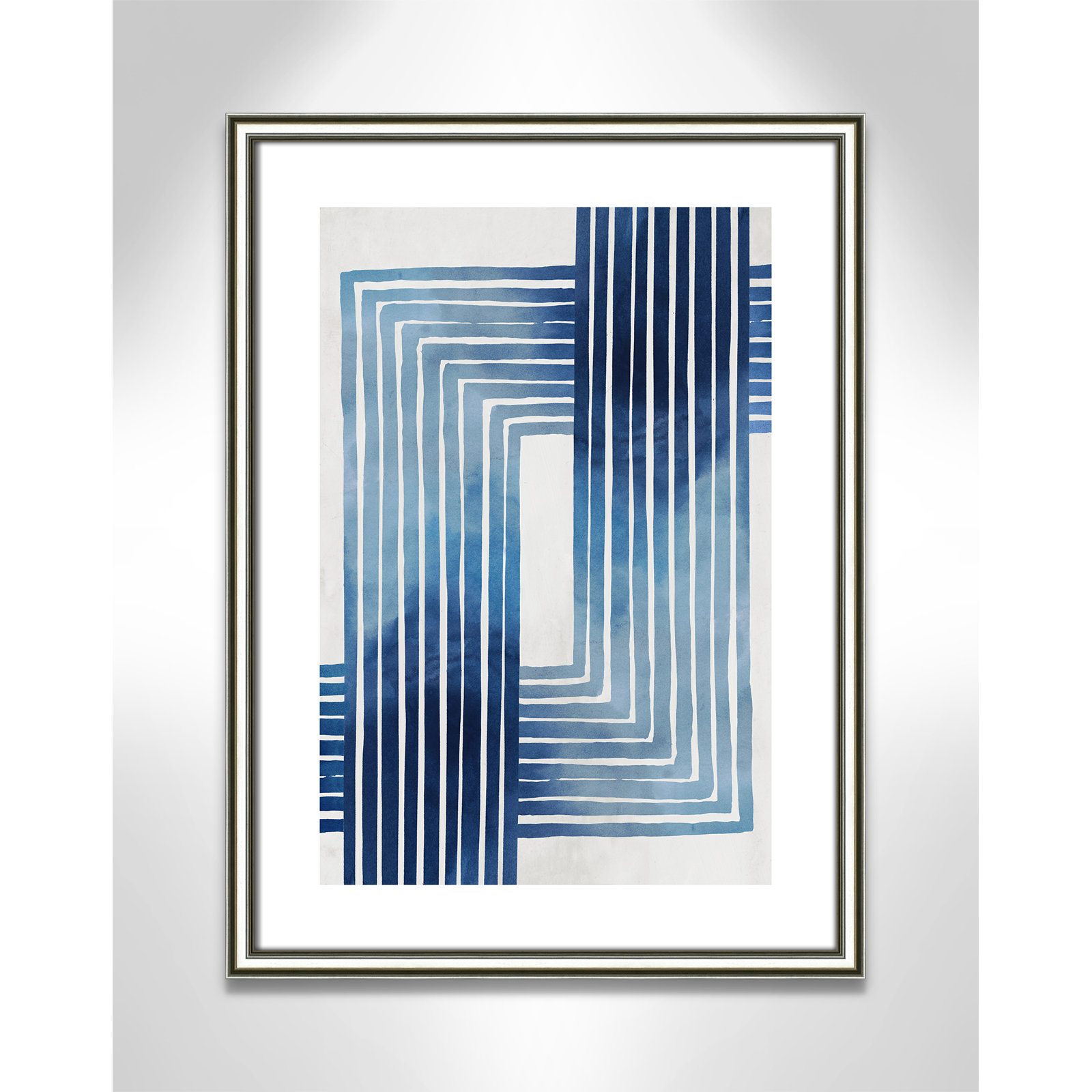 Lanny "In Unison" Painting by Eva Watts, Silver Framed Paper, 23" H x 17" W x 0.88" D