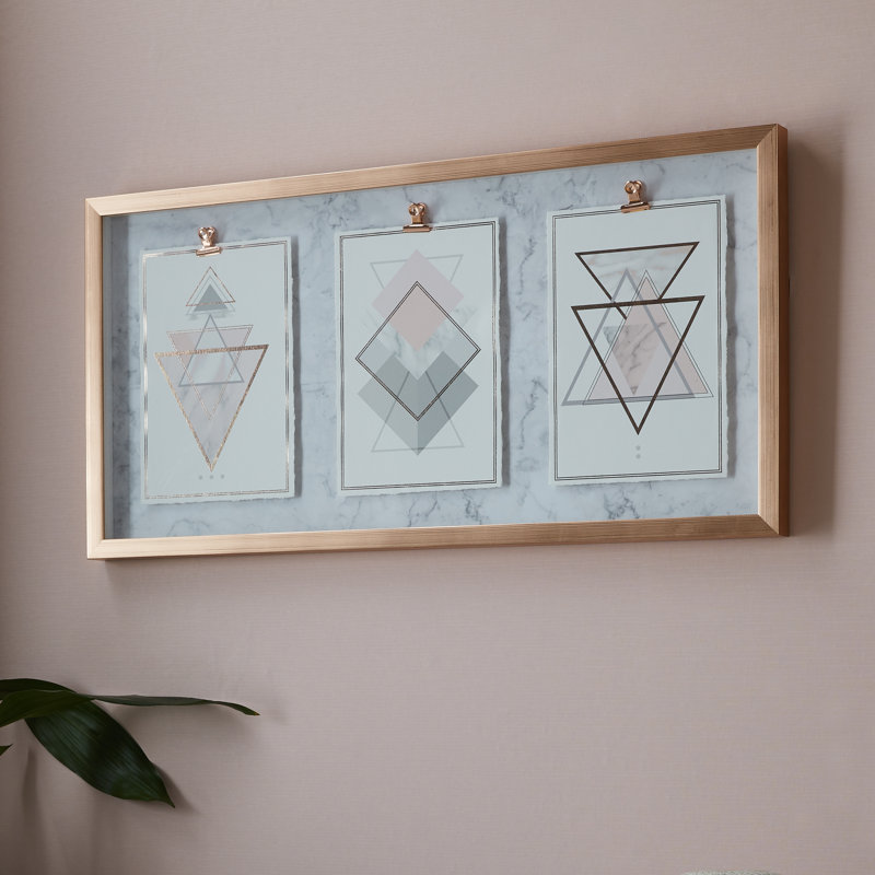 Art for the Home Marble Geo Trio Framed Prints