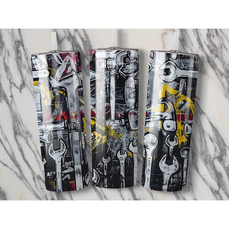 Choose Handmade Tumblers 591ml Vacuum Insulated Stainless Steel (18/8) Travel Tumbler with Straw