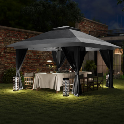 Cassy 3.5m x 3.5m Iron Pop Up Gazebo