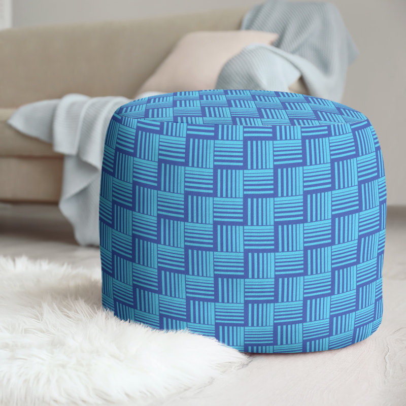 repose-pieds à rayures classic basketweave, Bleu / bleu sarcelle
