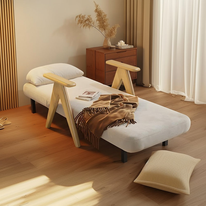 Chaise longue 3 en 1 avec dossier réglable et fauteuil d'appoint convertible