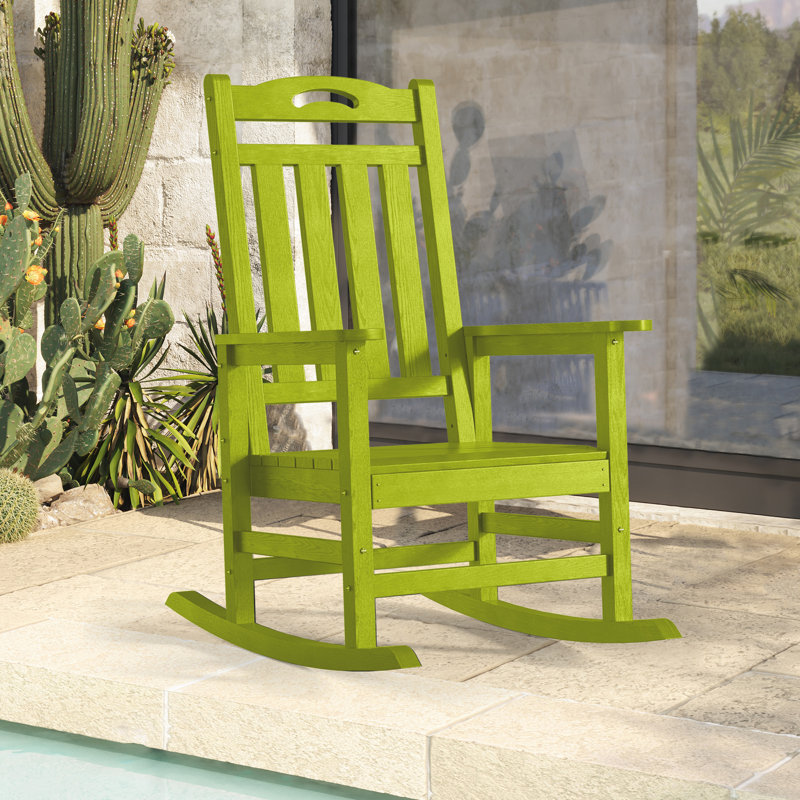 Chaise berçante d'extérieur en PEHD, Lemon Green