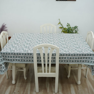 Cotton Block Print Table Cover, Boho Dining Aesthetic- Kundanvan (12 Seater)