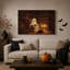 Art mural sur toile, "Glowing Ghost lecture par le foyer avec sommeil"-406436915