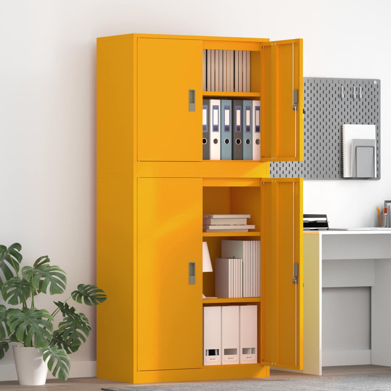 Storage Cabinet, Mustard Yellow