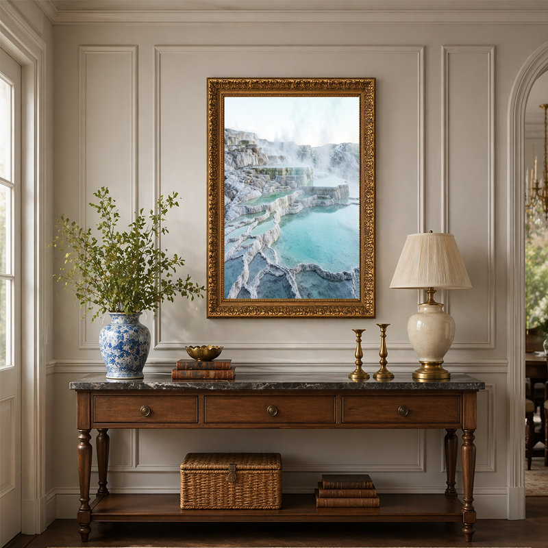 Art mural sur toile, "Steaming White", H 32 po x l 48 po