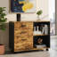 Pariksit en bois 3 tiroirs 31,5 po avec table d'appoint plate-12357816