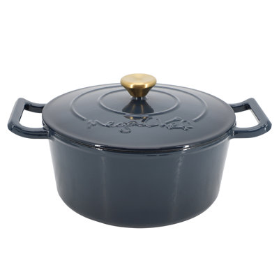 Ombre Enameled Cast Iron 5.3 Quart Round Dutch Oven with Self Basting Lid