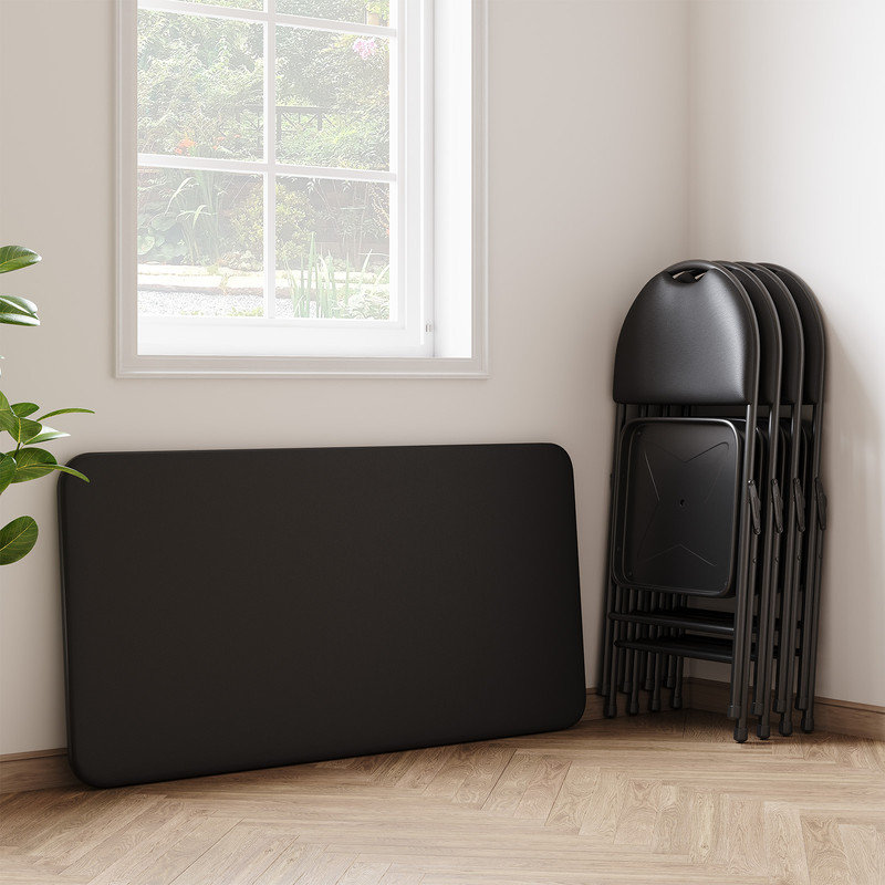 120cm Folding Table, Black
