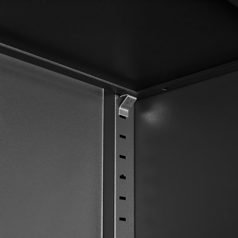 4 - Shelf Storage Cabinet, Black