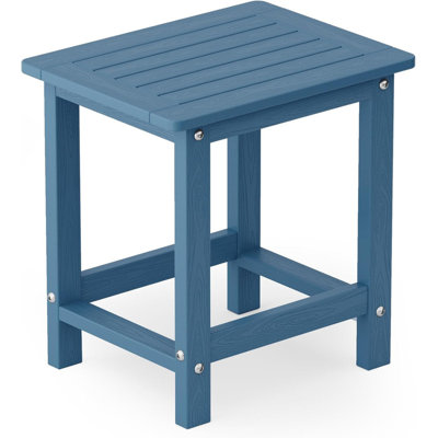 Outdoor Side Table All Weather HIPS Adirondack Patio Side Table Mordern Square End Table for Lawn, Pool, Backyard, Porch, Navy