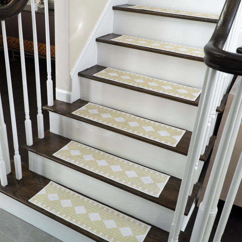 Tapis d'escalier Raemon, Jaune crème