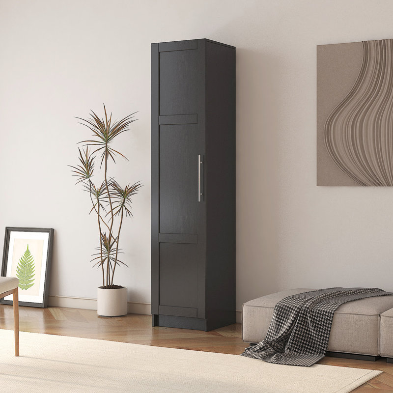 Armoire de rangement empilable, P 15,43 po x l 69,85 po, noir. Tablettes et portes mobiles. Plus pour la cuisine, la buanderie, la salle de bain, le garage. Couleur noire. Et convient à. Facile à nettoyer