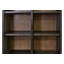 Vitrine / bibliothèque arquée en bois moderne, étagère de bureau, armoire de rangement, entièrement assemblée, noir-1812426344