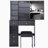 Small Left Drawer Desktop Vanity Table + Cushioned Stool, Extra Large Sliding Mirror, Multi Layer, High Capacity Storage Fashionable Dresser, Suitable For Small Space, EPA,GCC,UL Certificate-438345363
