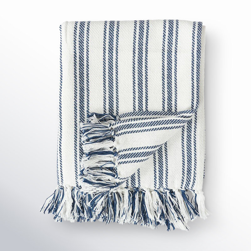Memphis 100% Cotton Throw, Navy