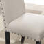 Ensemble de salle à manger en bois Biony avec chaises cloutées en tissu brun clair-1263121385