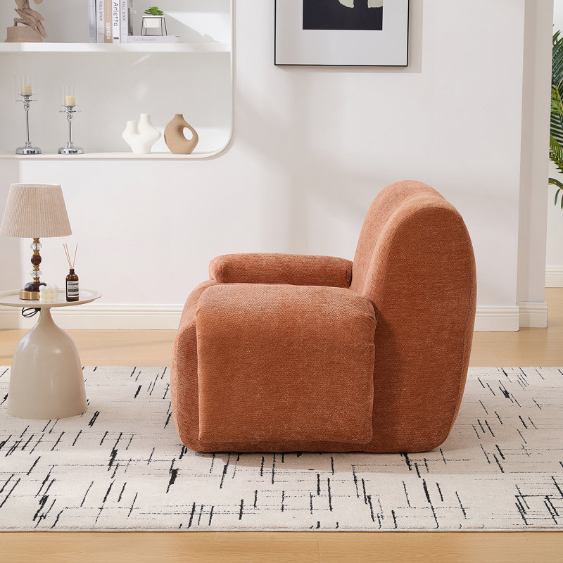 Fauteuil d'appoint large et surdimensionné rembourré, Orange
