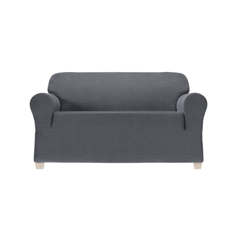 Canapé en chenille extensible, Bleu, H 34 po x l 73 po x P 38 po