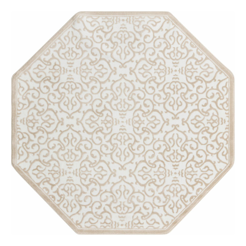 Anah Damask Indoor Rug, Octagon 6' x 6'
