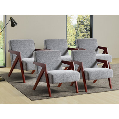 23.8'' Wide Modern Upholstered Soft Arm Accent chair With Solid Wood Legs (Set of 5)