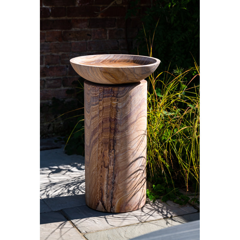 Stefanie Natural Stone Tiered Birdbath