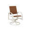 Berlin Gardens Murphy Aluminum Top With Matte White Base Poly Swivel Rocker Dining Chair-1325470089