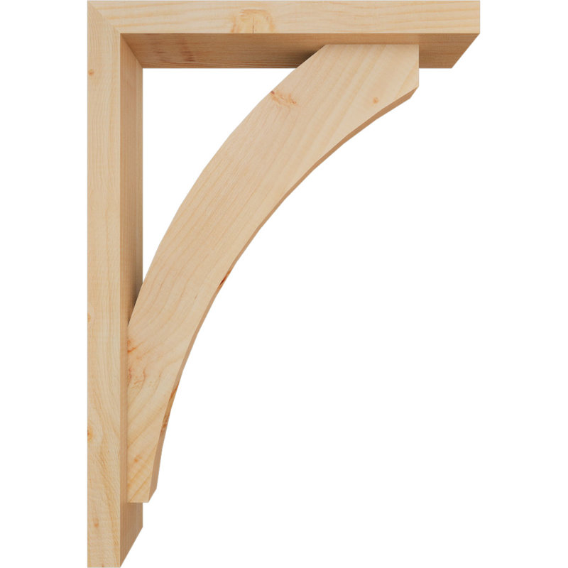 Thorton Block Bracket with Offset Brace, 26 x 18, 3 1/2"W Douglas Fir (Smooth)