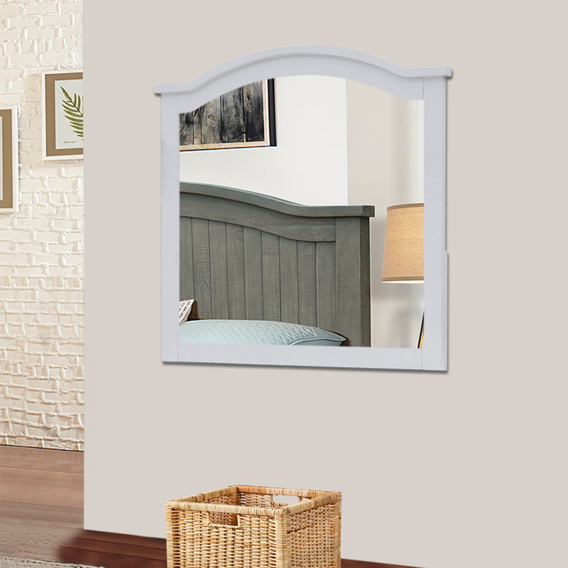 Epes Solid Wood Mirror, Vintage White