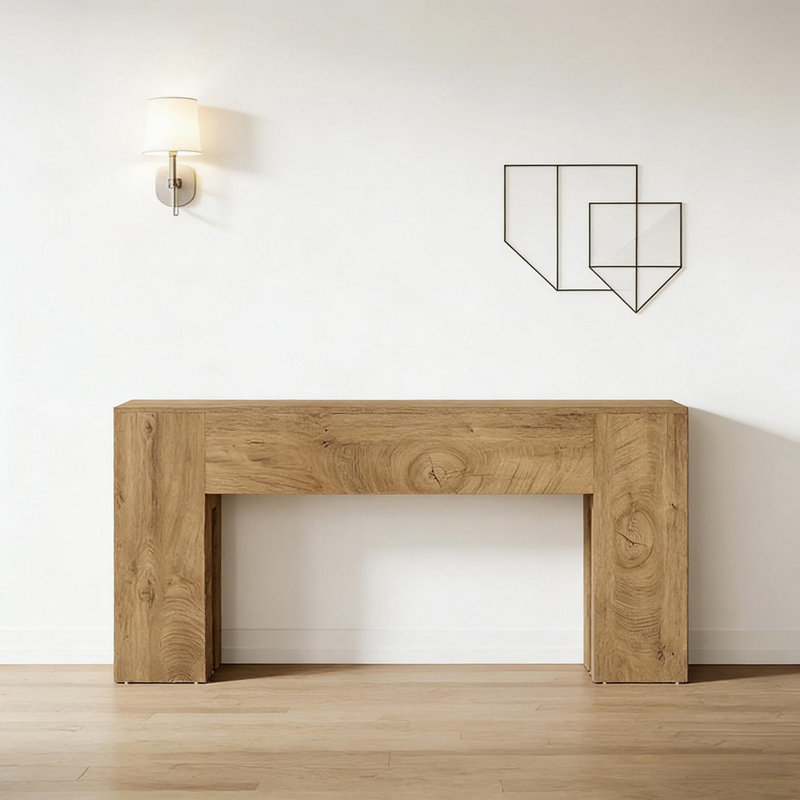 Table d'appoint rustique, console élégante en bois