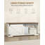 Coffre de rangement 47,2 po, grand coffre de rangement avec 2 charnières, banc en bois de style campagnard, coffre de rangement relevable, coffre d'entrée pour chambre à coucher, salon, blanc-110526353-110526352