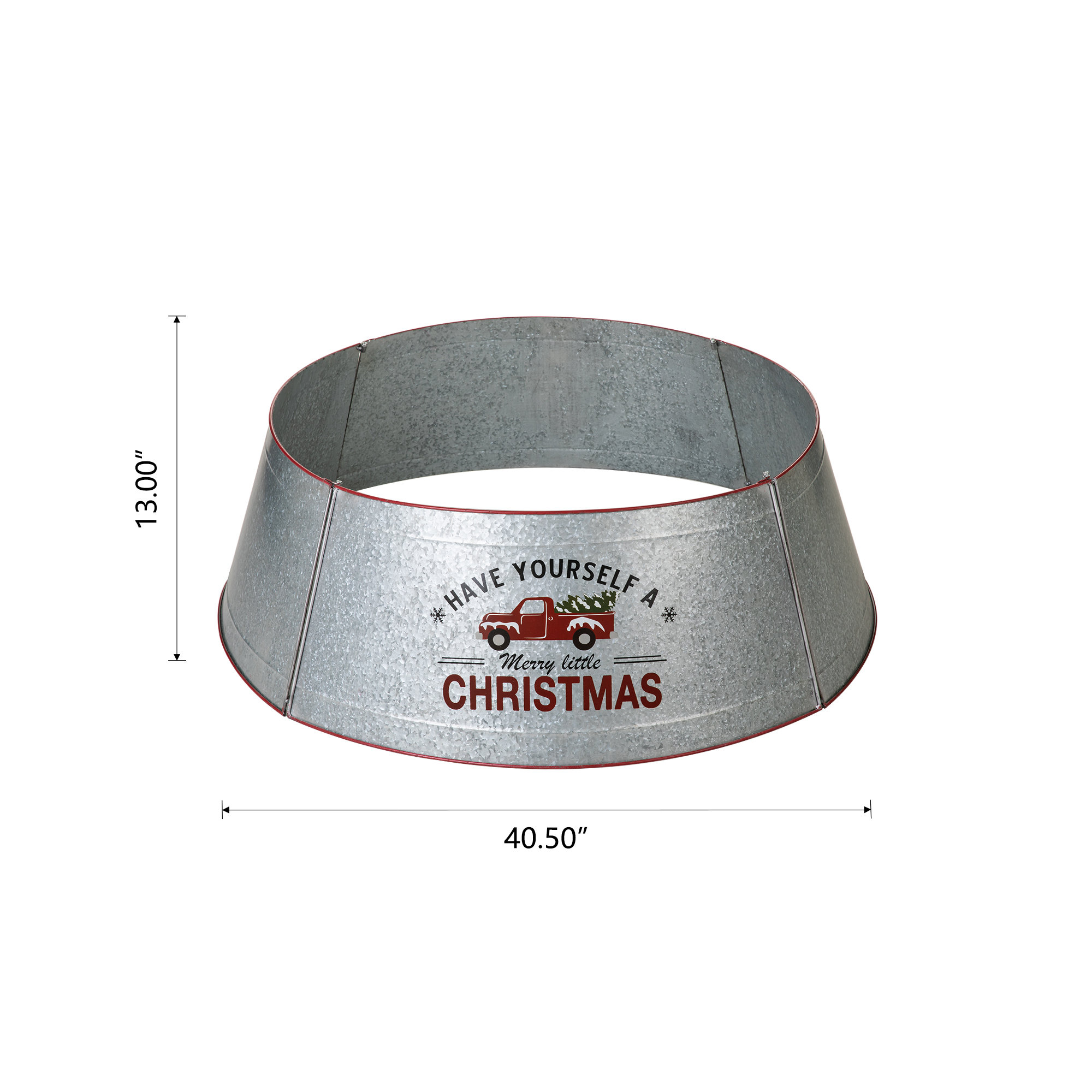 Glitzhome Christmas Galvanized Metal Tree Collar | Wayfair