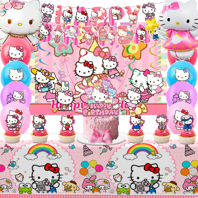 Hello Kitty Birthday Party Supplies, 36 Pcs Hello Kitty Party Decorations Set
