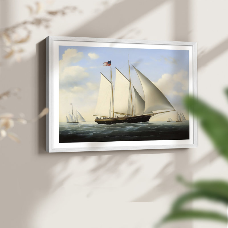Nautical Series-CLII -Framed Print - Restickable, 11" H x 14" W, White