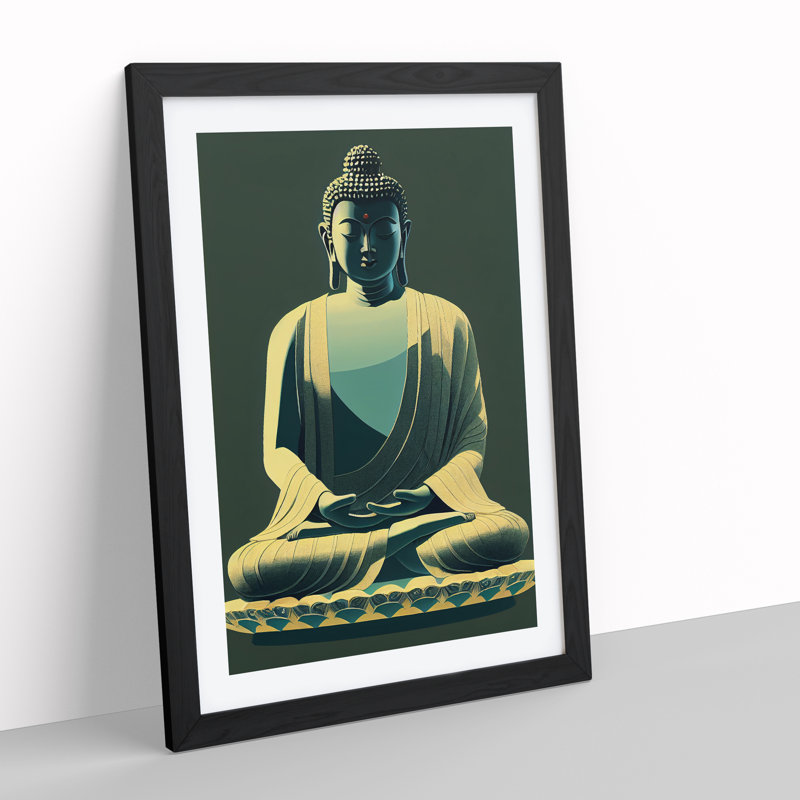 Paradise with Buddha - Framed Print, Black Framed, 34cm H x 25cm W x 2cm D