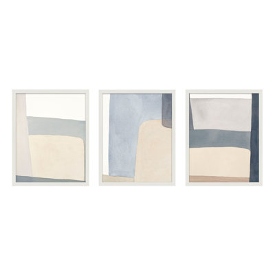 «Grey Hue» par Julia Balfour - ensemble de 3 reproductions encadrées