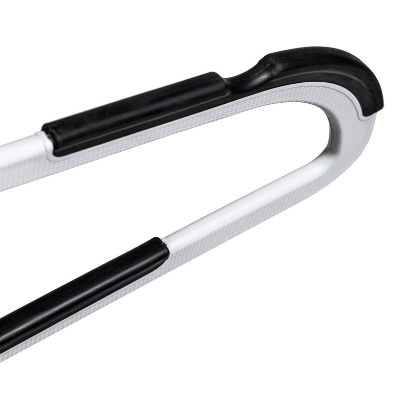 White and Black Rubber Grip Plastic Hangers, 50-Pack